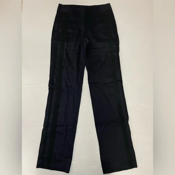 Emporio Armani Navy Trouser Pants With Black Ribbon Stripes Size US 6 FR 38 - Picture 1 of 11